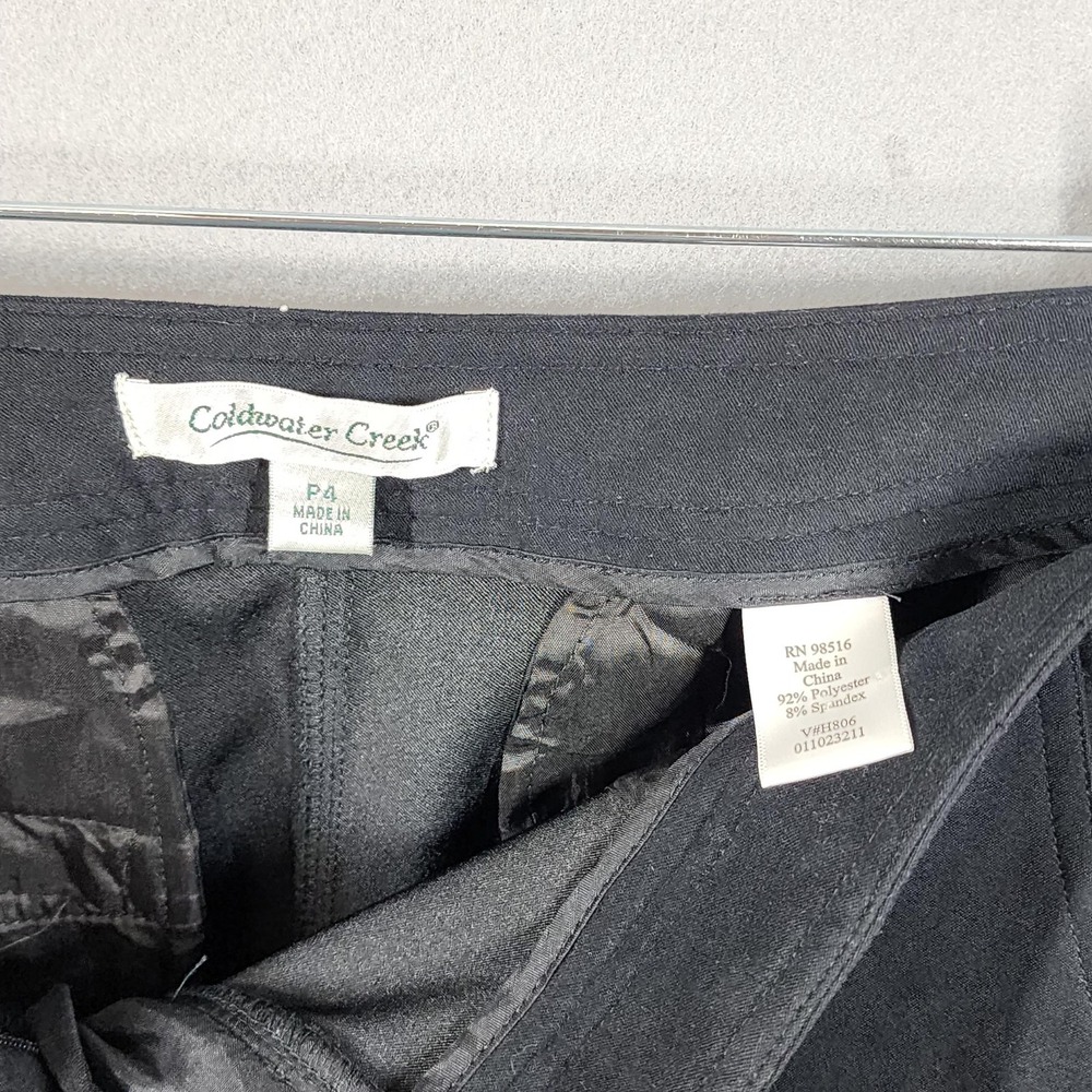 Coldwater Creek Pants‎ Womens Size 4P Black Straight Leg Mid Rise Dress Career - Picture 7 of 8